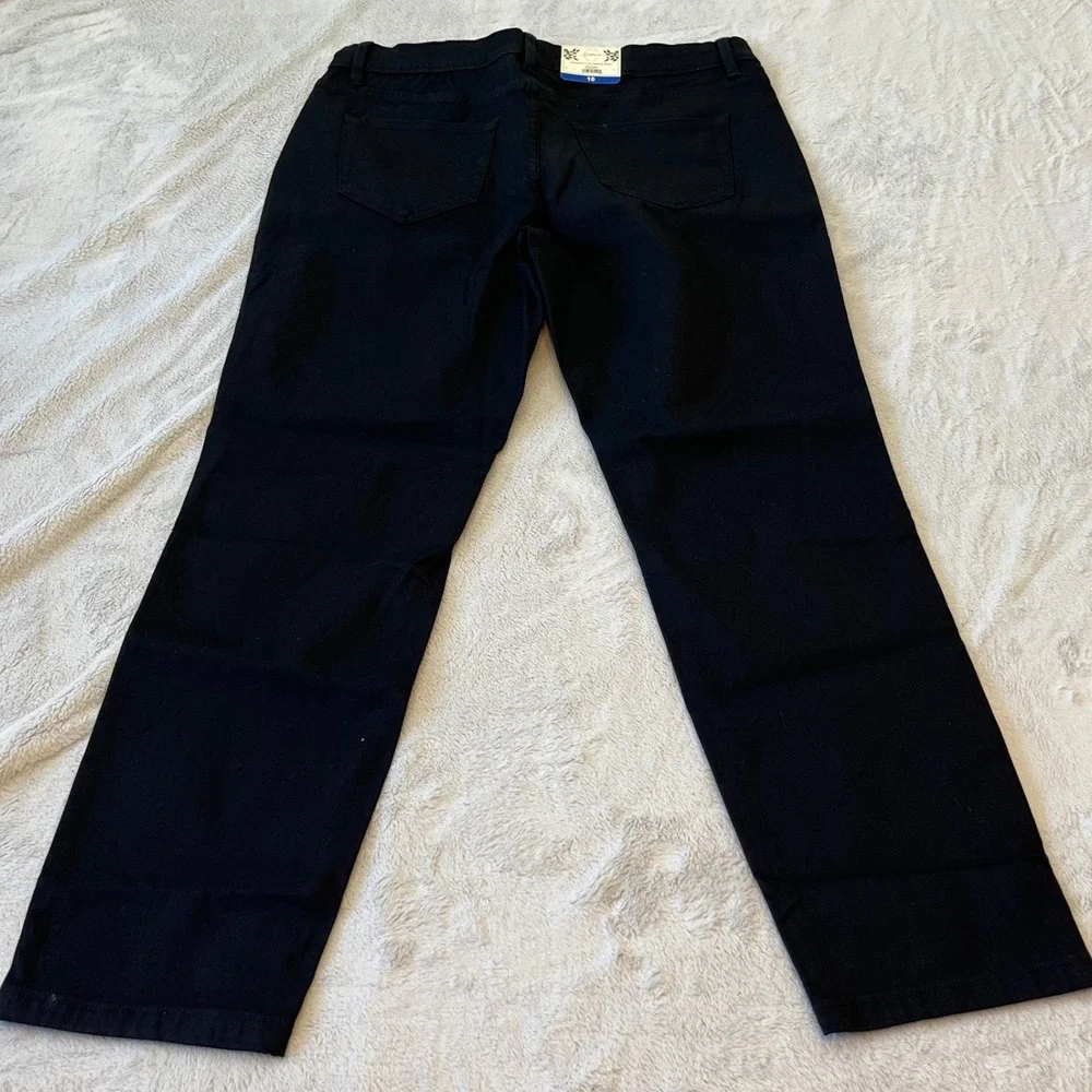 Jachs Girlfriend New York Womens Black Straight Leg Pants‎ Size 10 Cotton Blend